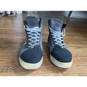 Dianese Gray Yellow Suede High Top Biker D-WP Sneakers Shoes  Mens Size 10